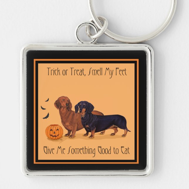Dachshunds Halloween Keychain (Front)