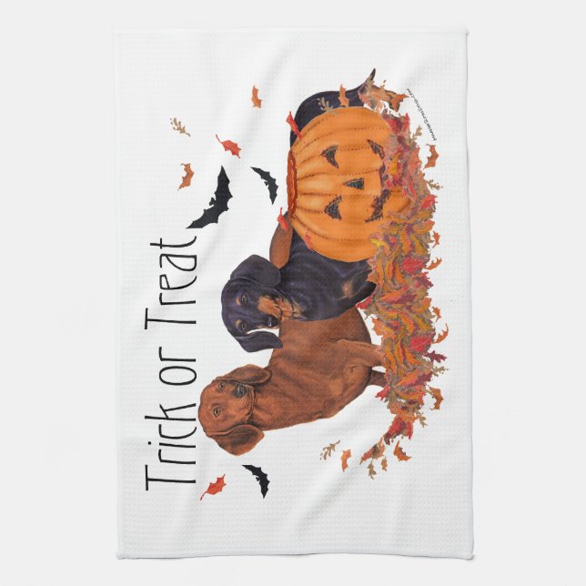 Dachshunds Halloween Towel (Vertical)