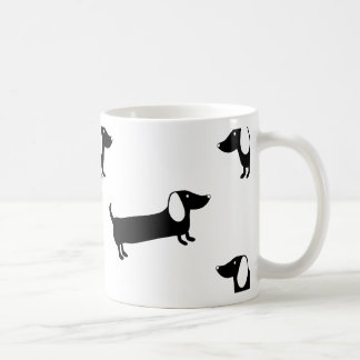 Dachshunds in black and white coffee mug