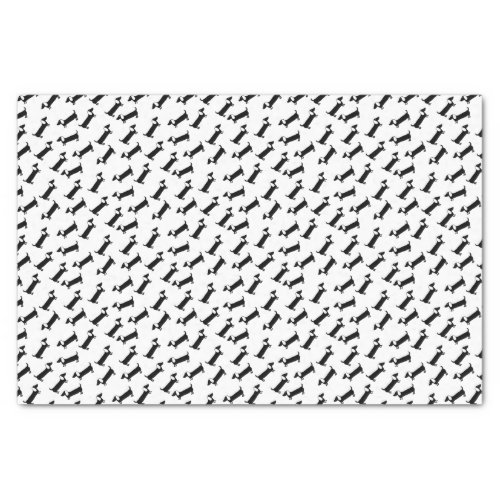 Dachshunds in black and white tissue paper