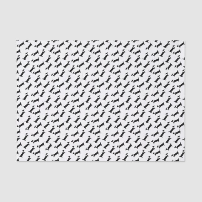 Dachshunds in black and white tissue paper (Front)