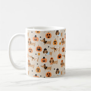 Dachshunds in Halloween Costumes Pattern Coffee Mug