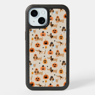 Dachshunds in Halloween Costumes Pattern iPhone 15 Case