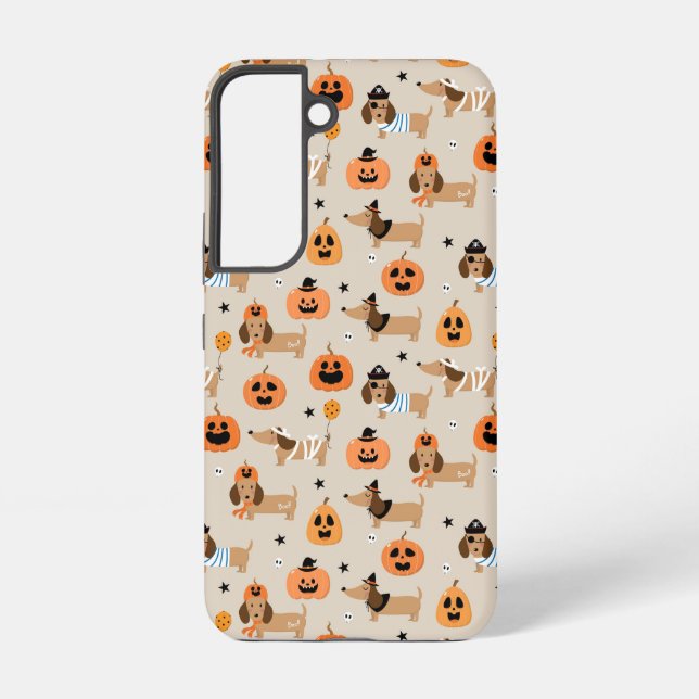 Dachshunds in Halloween Costumes Pattern Samsung Galaxy Case (Back)