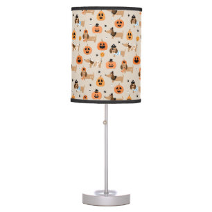 Dachshunds in Halloween Costumes Pattern Table Lamp