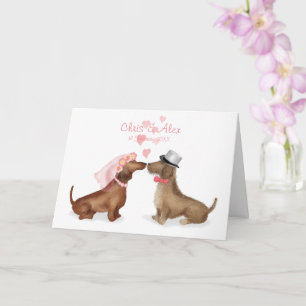 Dachshunds in love wedding card (girl/boy)