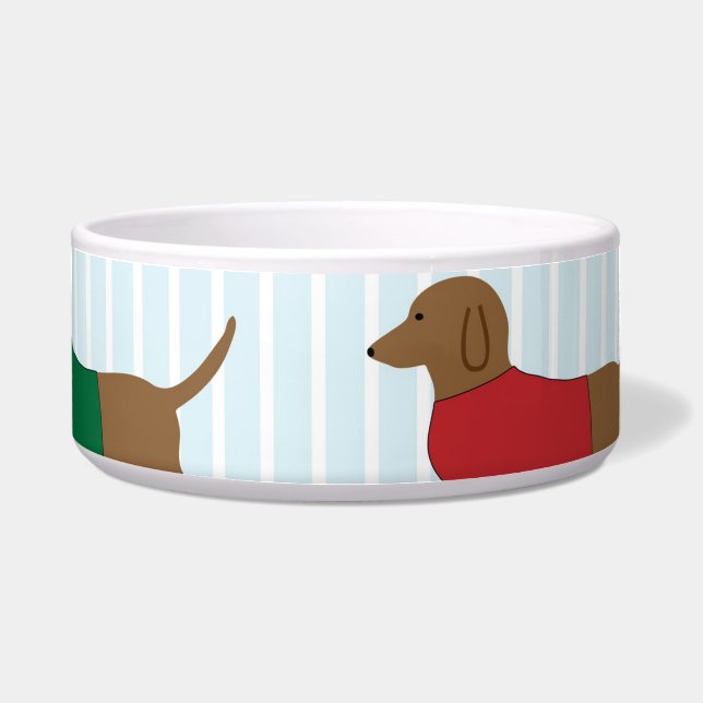 Dachshunds In Sweaters Bowl (Front)
