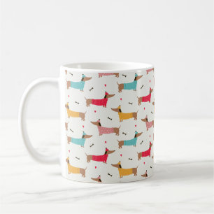 Dachshunds in Sweaters Holiday Pattern Coffee Mug