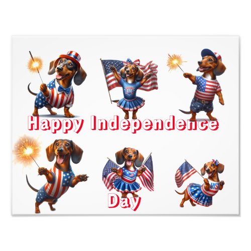 Dachshunds Independence Day Photo Print