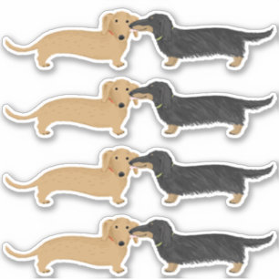 Dachshunds Kiss Cute Wiener Dogs Vinyl Stickers