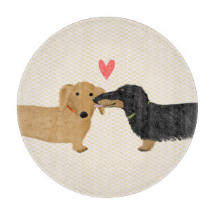 Dachshunds Kiss Cutting Board