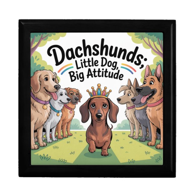 Dachshunds Little Dog, Big Attitude Gift Box (Front)