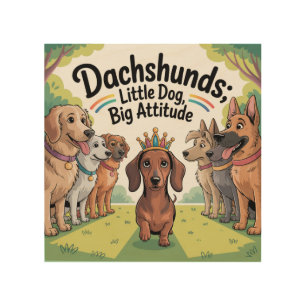 Dachshunds Little Dog, Big Attitude Wood Wall Art