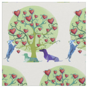 Dachshunds Love Garden Fabric
