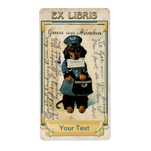 Dachshunds Mailman _ Book Plate ID