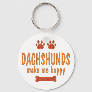 Dachshunds Make Me Happy Keychain