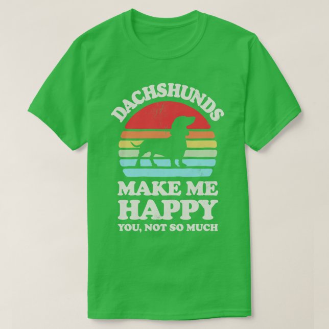 Dachshunds Make Me Happy Sunset Retro for Men Wome T-Shirt (Design Front)