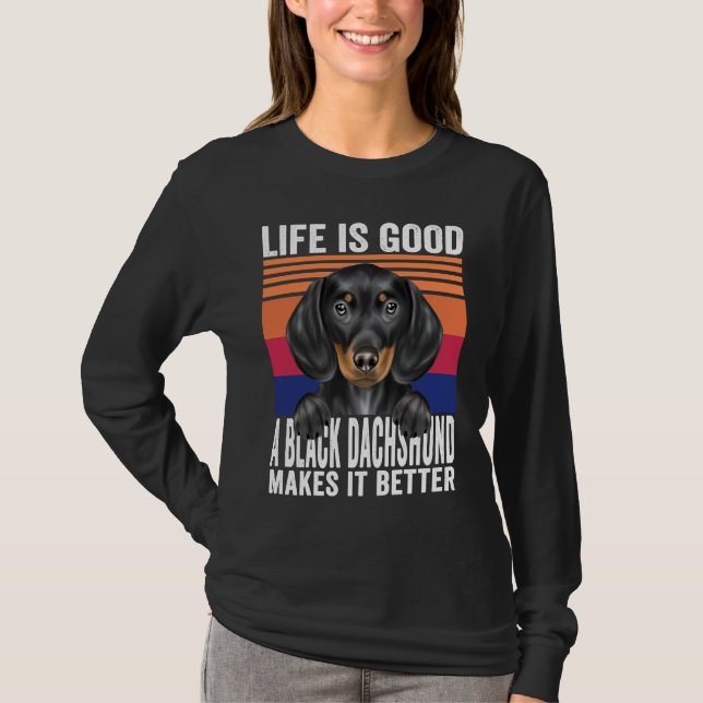 Dachshunds Makes Your Life Good Vintage T-Shirt (Front)
