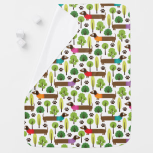Dachshunds On A Walk In The Park Baby Blanket