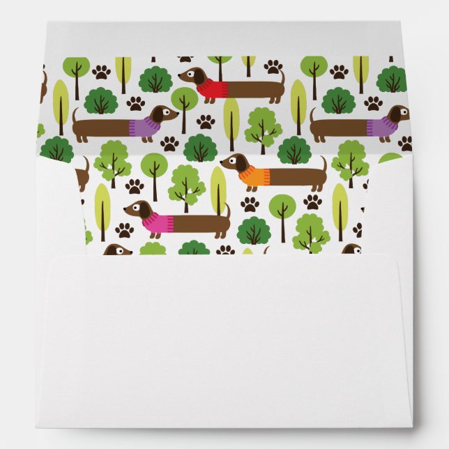 Dachshunds On A Walk In The Park Envelope (Back (Bottom))