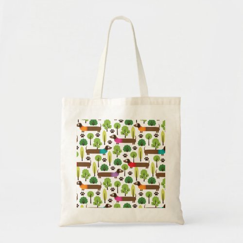 Dachshunds On A Walk In The Park Tote Bag