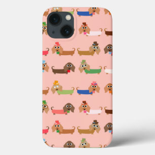 Dachshunds on Pink iPhone 13 Case