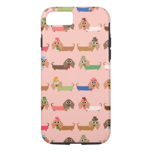 Dachshunds on Pink iPhone 87 Case