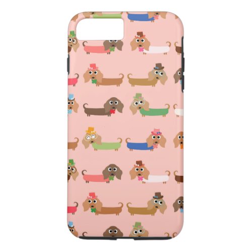 Dachshunds on Pink iPhone 8 Plus7 Plus Case