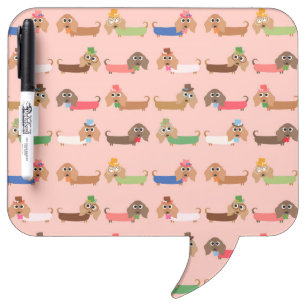 Dachshunds on Pink Dry Erase Board
