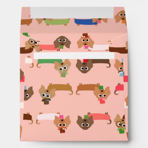 Dachshunds on Pink Envelope