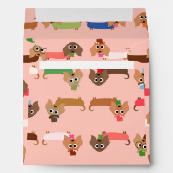 Dachshunds On Pink Envelope by greatgear at Zazzle