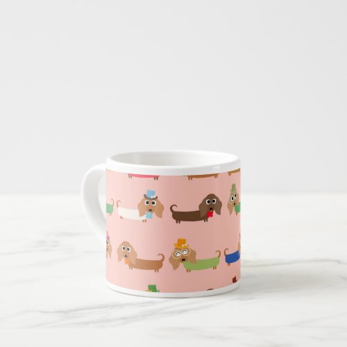 Dachshunds on Pink Espresso Cup