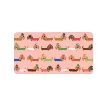 Dachshunds On Pink Label by greatgear at Zazzle