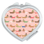 Dachshunds On Pink Makeup Mirror at Zazzle