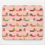 Dachshunds On Pink Mouse Pad at Zazzle