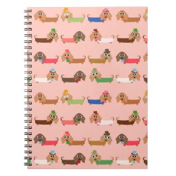 Dachshunds On Pink Notebook by greatgear at Zazzle