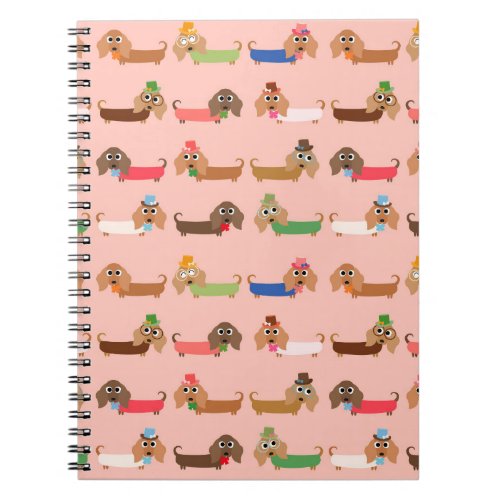 Dachshunds on Pink Notebook