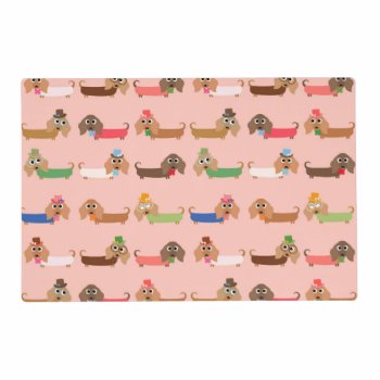 Dachshunds On Pink Placemat by greatgear at Zazzle