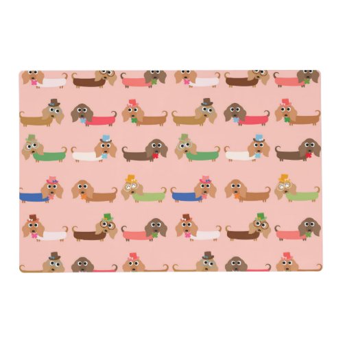 Dachshunds on Pink Placemat