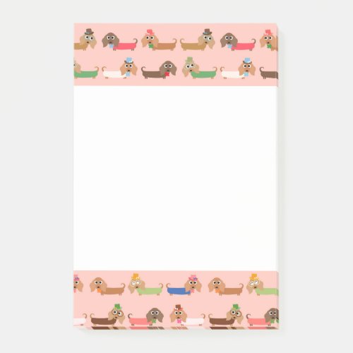 Dachshunds on Pink Post_it Notes