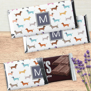 Dachshunds Pattern Chic Multicolor Sausage Dogs Hershey Bar Favors