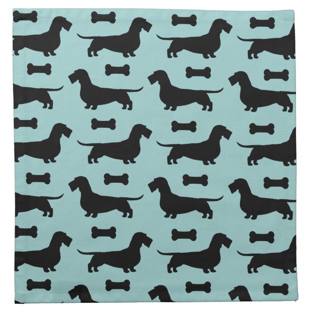 Dachshunds Pattern (Wirehaired Doxies) Cloth Napkin (Front)