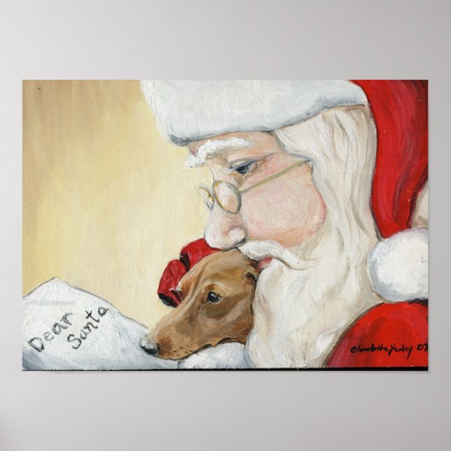 Dachshund's Request for Santa Canvas Print (Front)