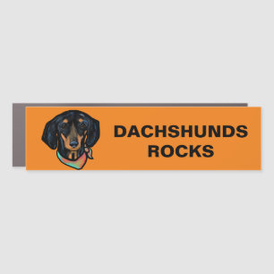 DACHSHUNDS ROCK CAR MAGNET