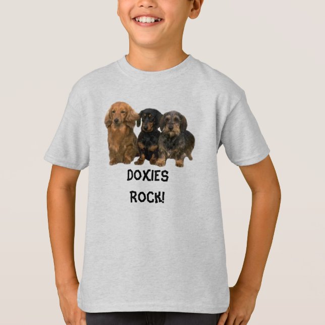 Dachshunds Rock Kids T-Shirt (Front)