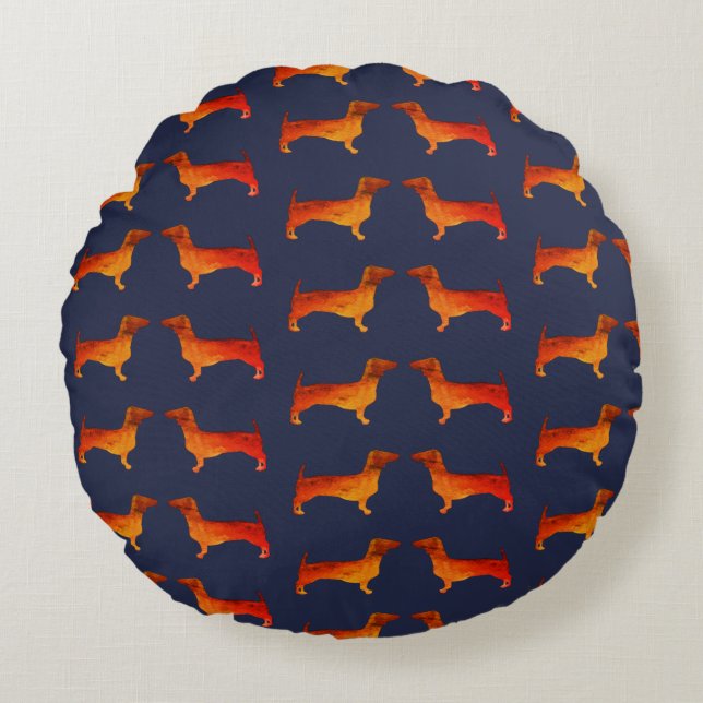 Dachshunds Round Pillow (Front)