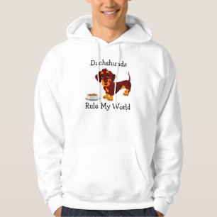 Dachshunds Rule My World Mens Hoodie Sweatshirt