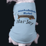 Dachshunds Rule Shirt<br><div class="desc">Great for any Dachshund lover ... this cute cartoon Dachshund sports a ruler along his back to show “Dachshunds rule”! Original design by Christie Black of Creations from the Heart.</div>