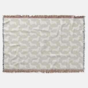 Dachshunds Silhouette Pattern Wiener Dog Lover's Throw Blanket