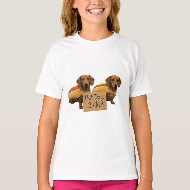 Dachshunds sold as hot dogs T-Shirt (Front)